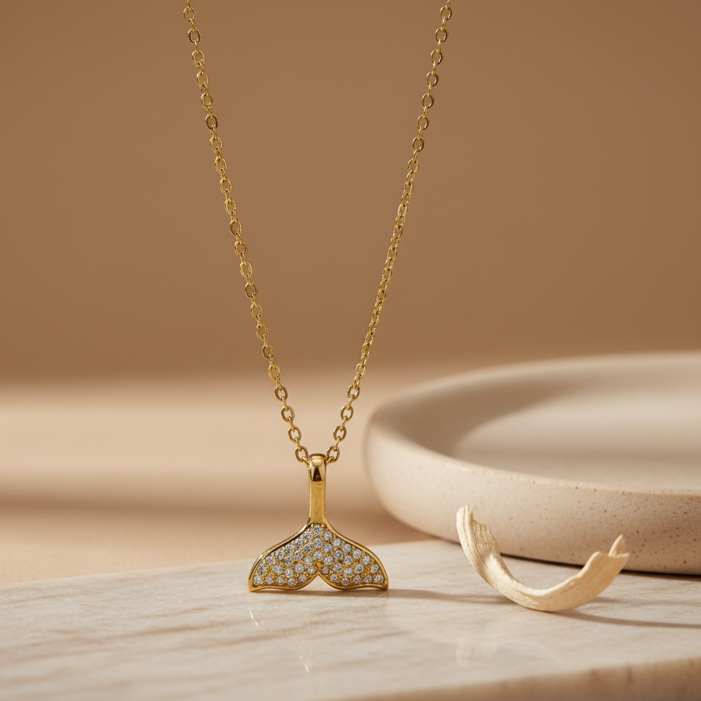 Fish tail CZ Necklace