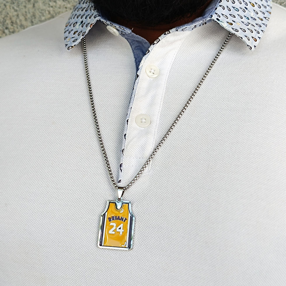 Thumbnail: Bryant 24 Yellow Vest thick rolo chain Stainless Steel Necklace