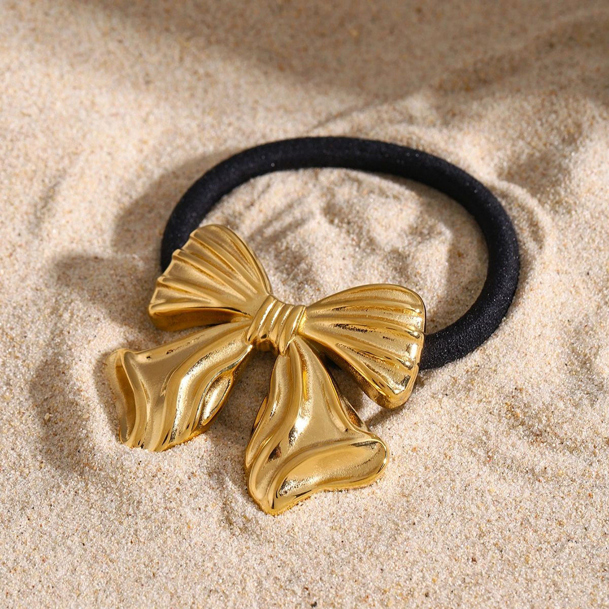 Gold Bow Hair Tie