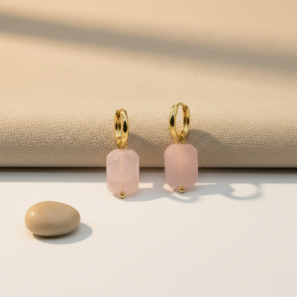 Belle Quartz Rose Earrings