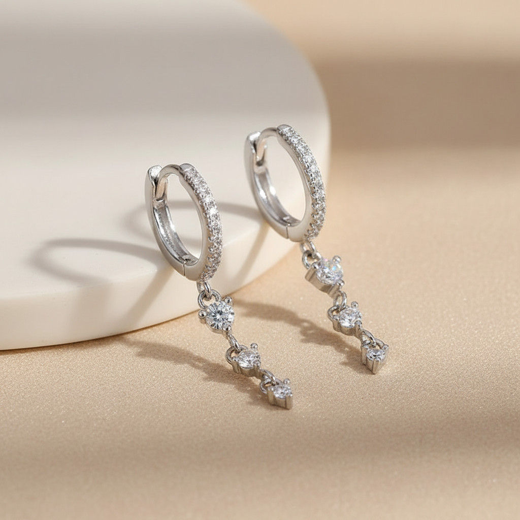 Lumière Cascade 925 Sterling Silver Hoops