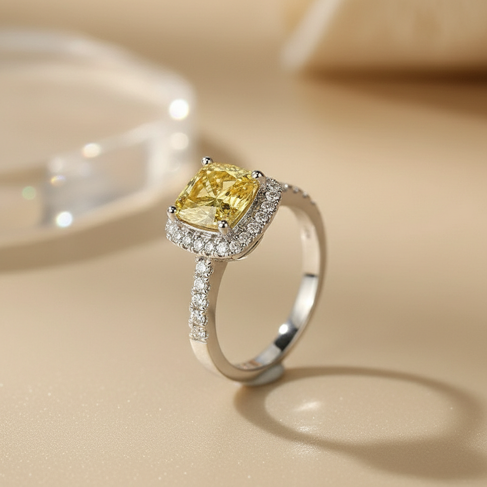 Thumbnail: Topaze Impériale Halo Ring