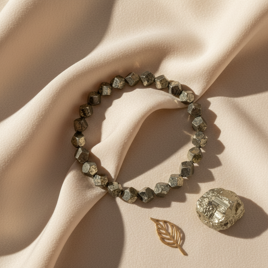 Pyrite Faceted elastic Bracelet