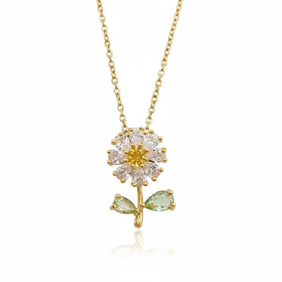 Thumbnail: Green Daisy flower Necklace