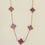 Thumbnail: Purple 5 acrylic clovers Gold Stainless Steel Necklace (14k Gold EP)
