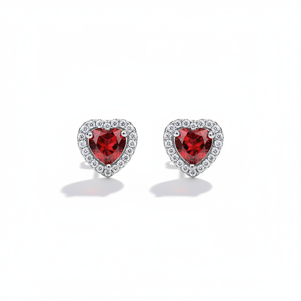 Thumbnail: Petite Amour Rubis Halo Studs