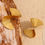Thumbnail: Twisted Swirl Fan Gold Stainless Steel Stud Earrings