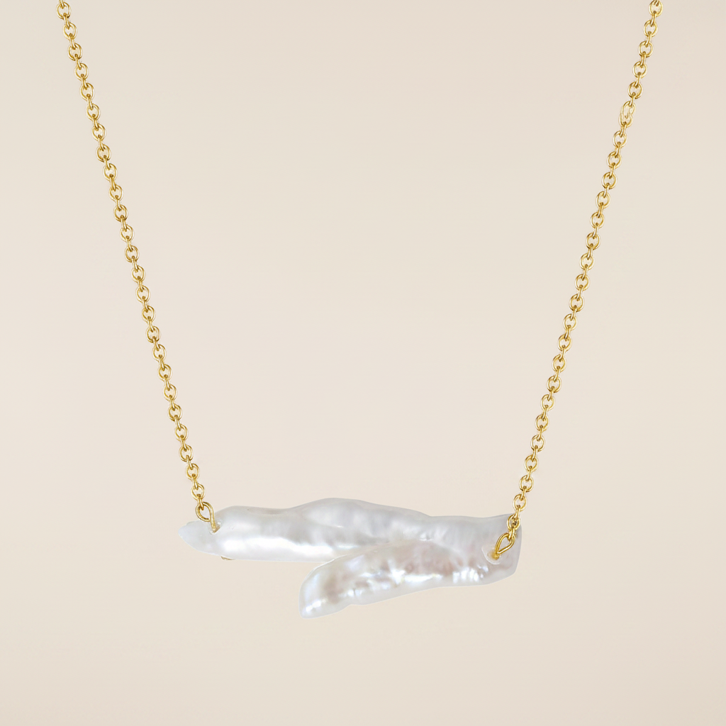 Sterling Silver Branche d'arbre Pearl Necklace