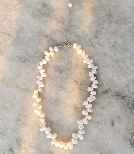 Big Freshwater Pearl Necklace with Stainless Steel endings | Omnistyl