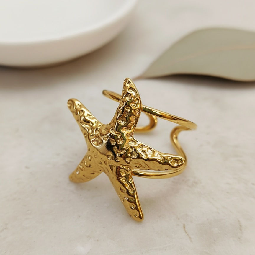 Dorée Étoile de mer Ring