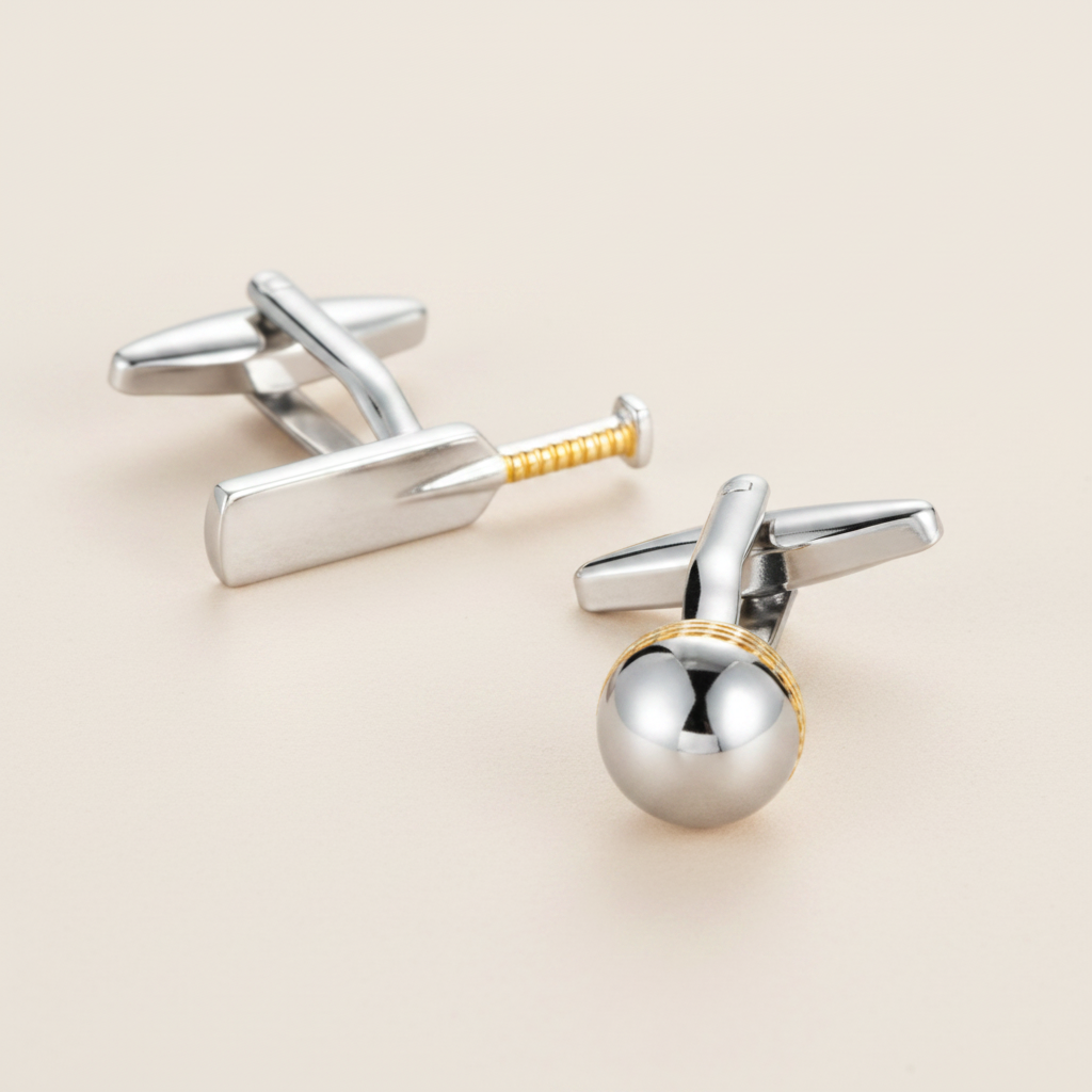 Luxury Cricket Bat & Ball Cufflinks