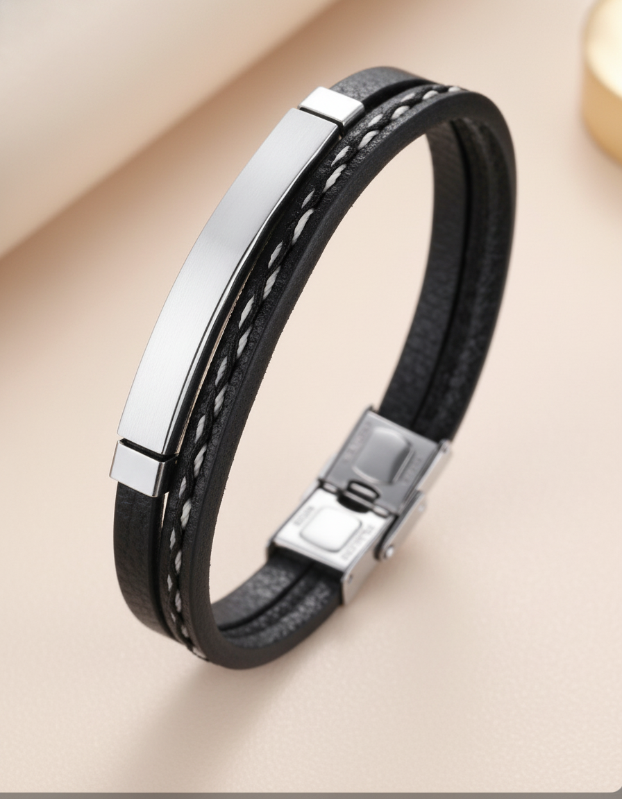 Thumbnail: Signature Steel Bar Bracelet