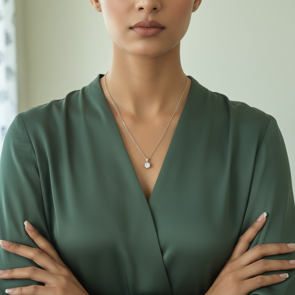 Thumbnail: Sterling Silver Clair de Lune Solitaire Necklace