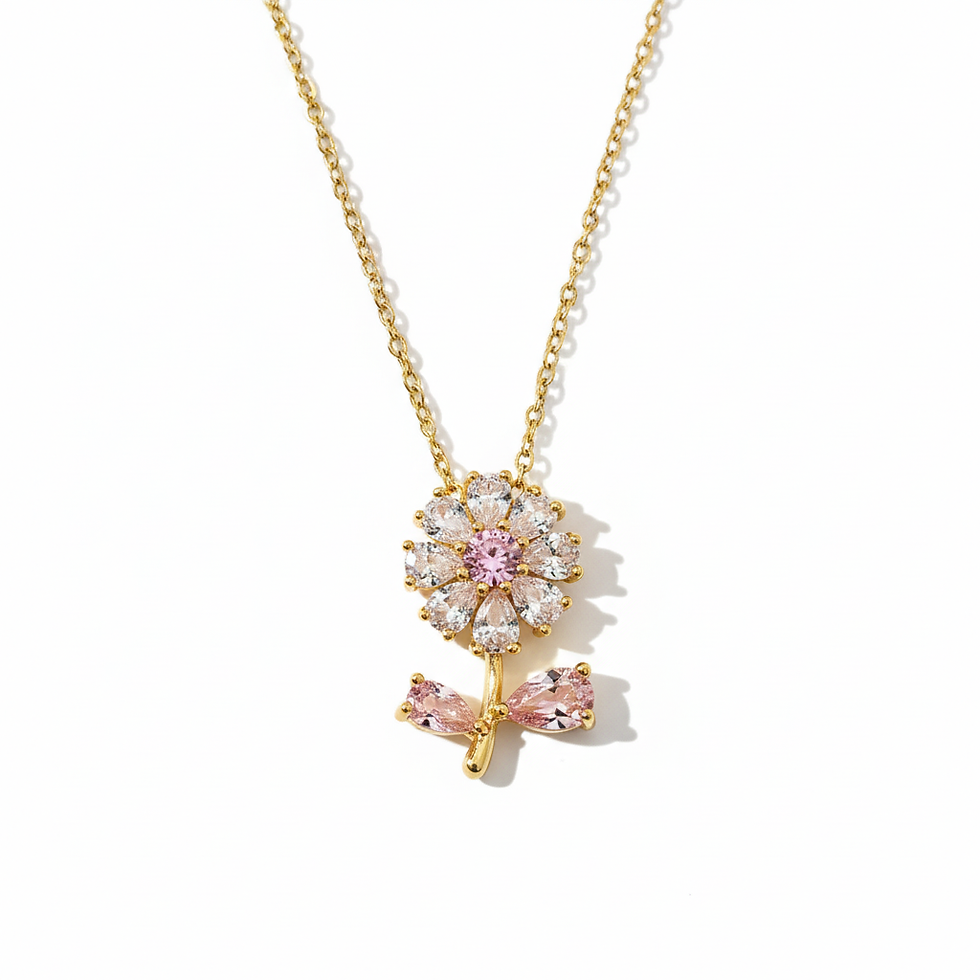 Thumbnail: Pink daisy flower Necklace
