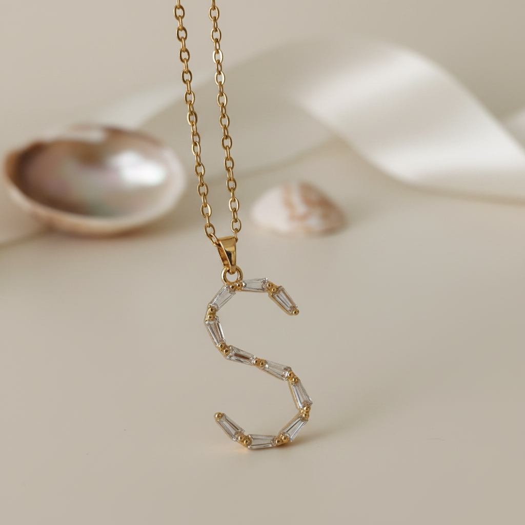 Alphabet 'S' initial Diamond Necklace