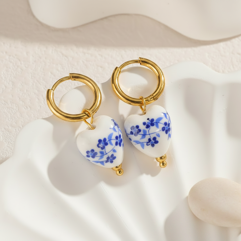 Artisanal Delftware Cœur Hoops