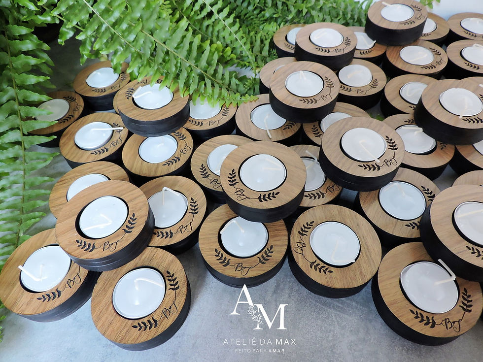 5 PORTA VELAS PERSONALIZADOS MODELO DE REDONDO - 7 CM