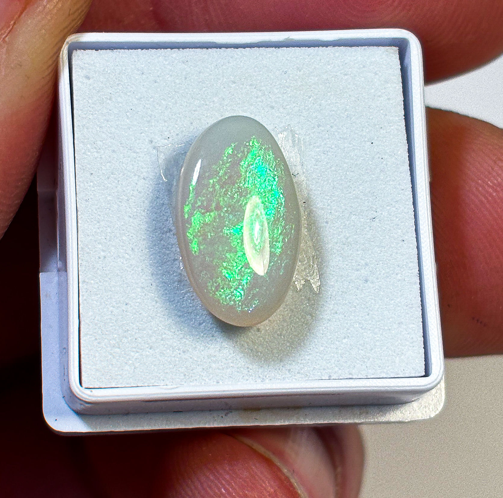 Lightning Ridge Dark Base Oval Opal 3.90crts - Eo-1008