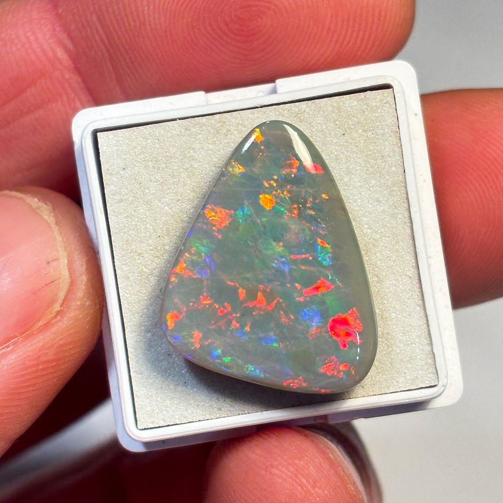 10.10 carat Lightning Ridge semi black Red fire opal