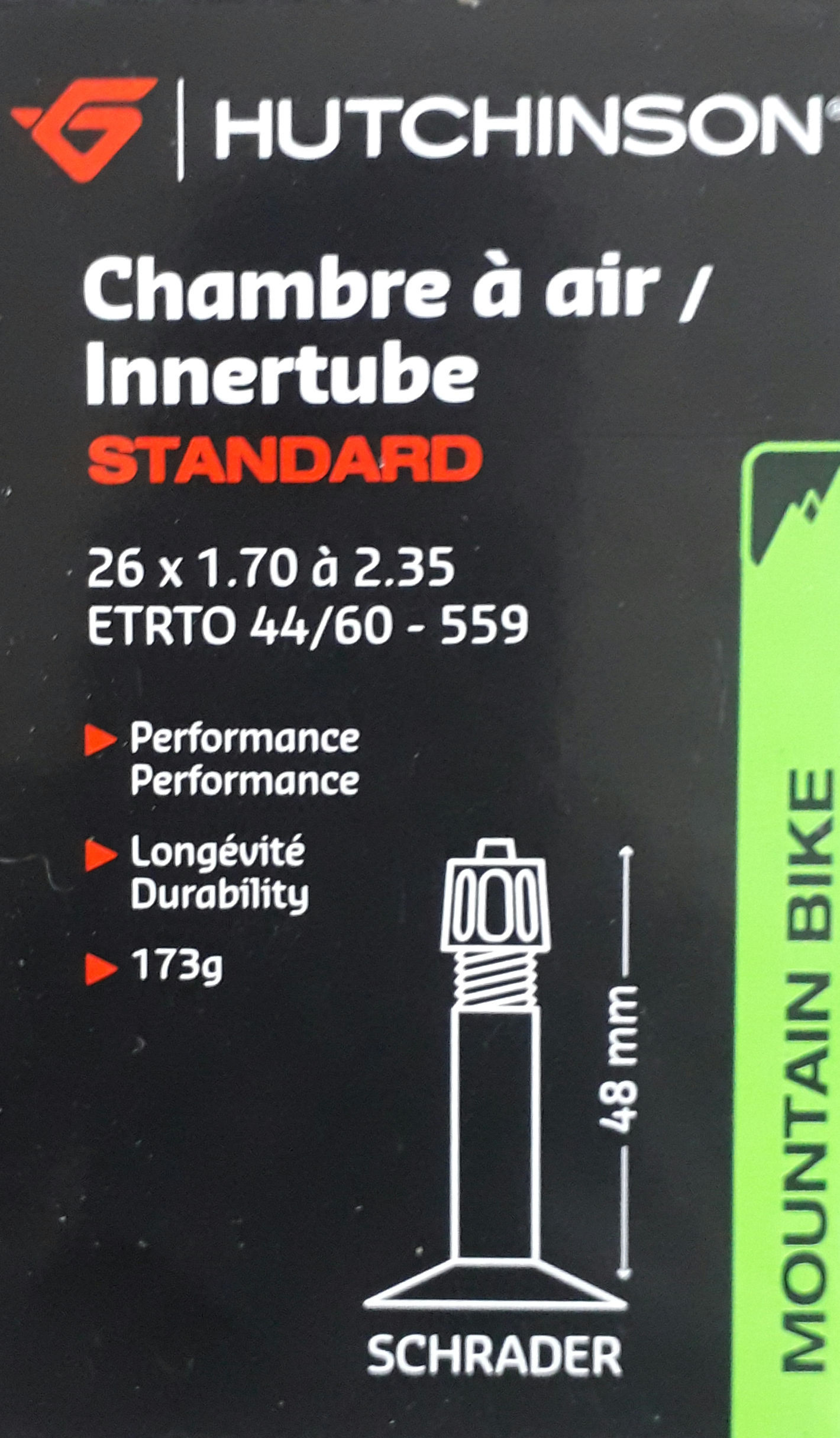 Chambre à air 26" de1.70 à 2.35