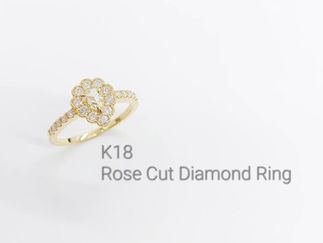 K18ローズカットダイヤモンドリング0.248ct/FLY/SI2/0.39ct(GRI23)