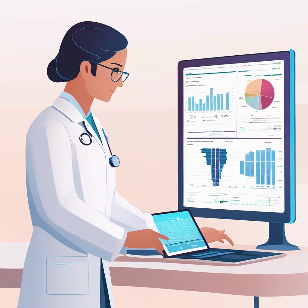 AI algorithms optimizing clinical trial data for drug development.