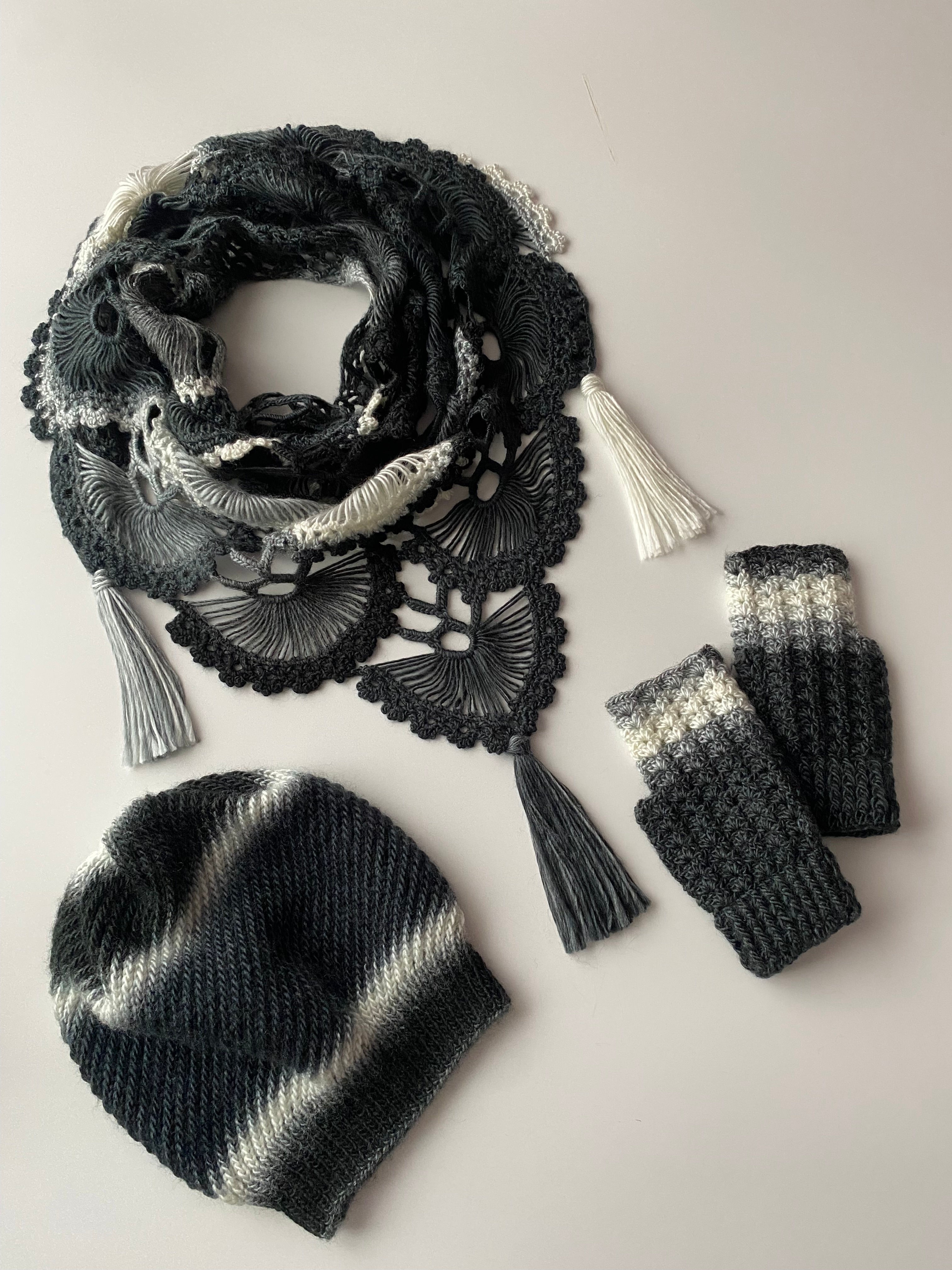 El Örgüsü Boyun Şal Takım Bere Eldiven