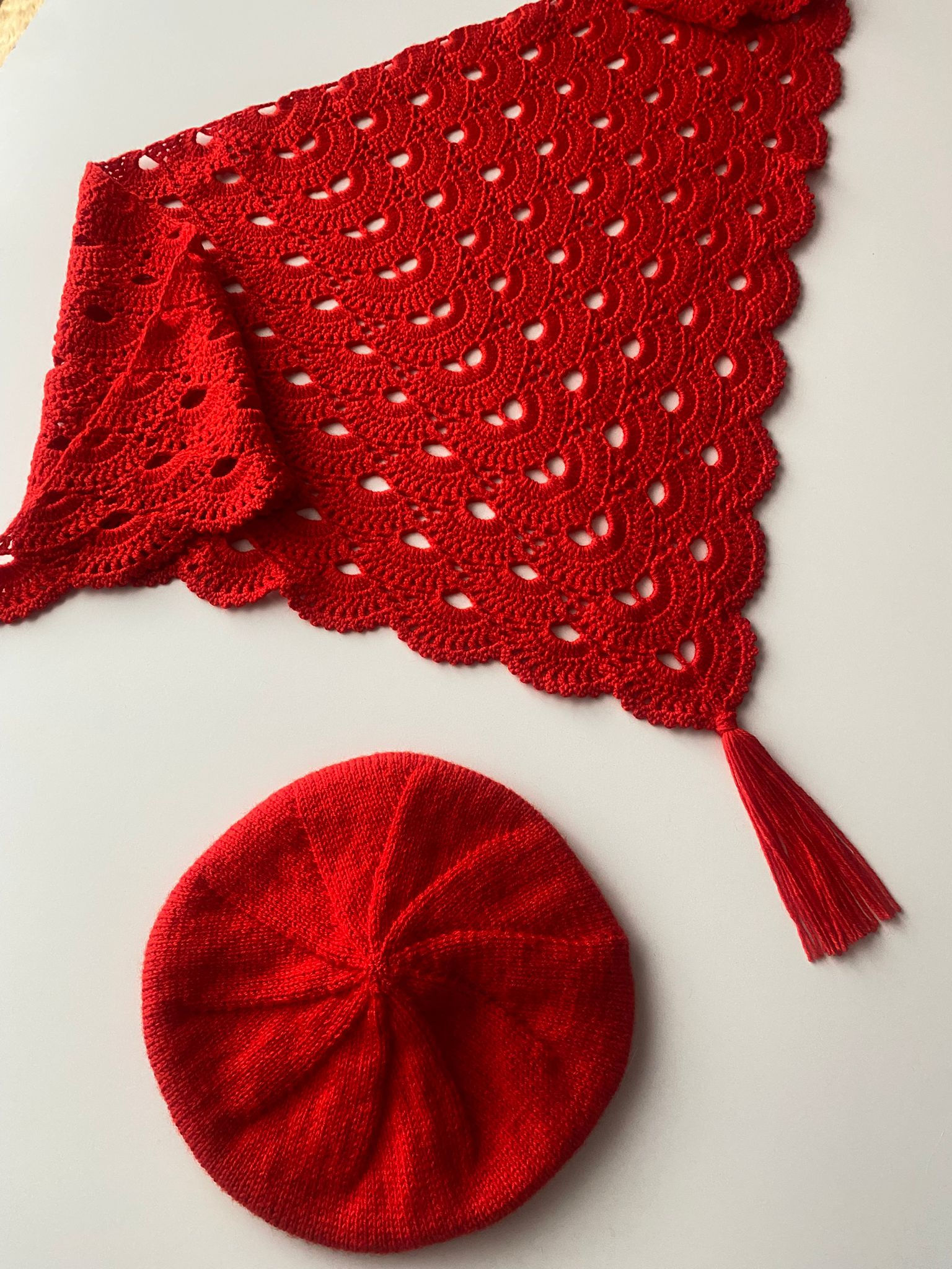 Şal Ressam Bere Seti %100 El Örgüsü