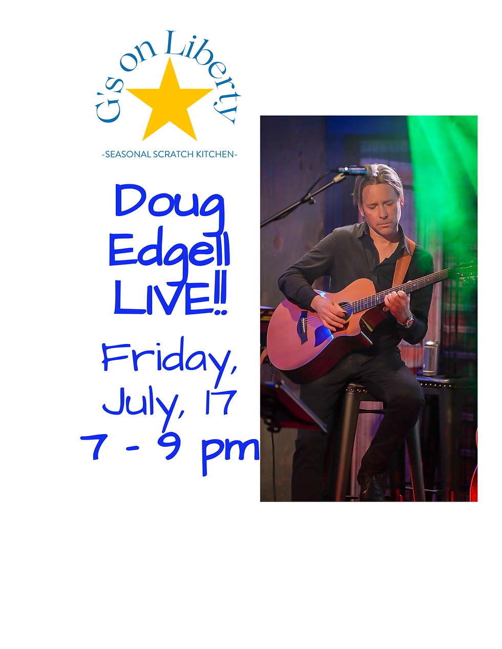 Live Music w./Doug Edgell