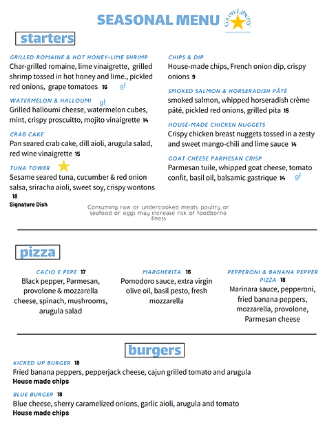 Summer Menu