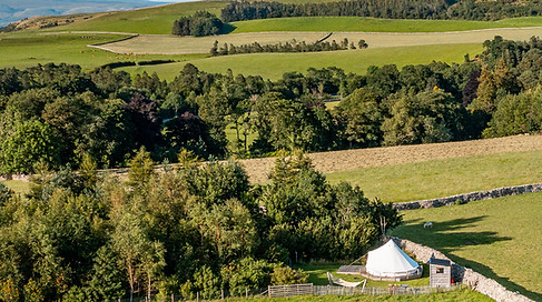 Aerial view of Green Bell Tent, Low Greenside