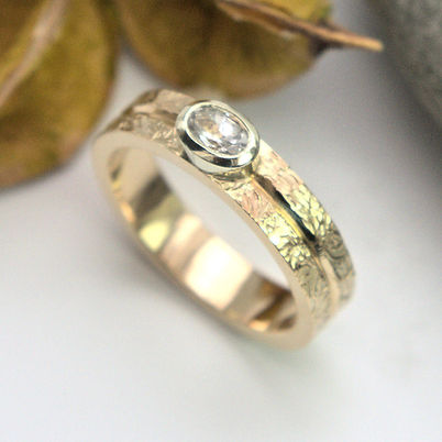 White Sapphire oval 9ct yellow gold ring