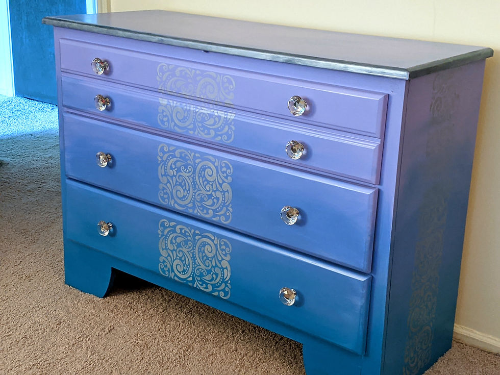 Refinished Dresser with Stenciling