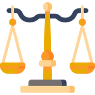 A weight scale, signifying the justice system and mediation practices