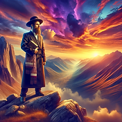 DALL·E 2023-12-20 17.55.01 - A hyper-realistic image of a Jewish philosopher on top of a m