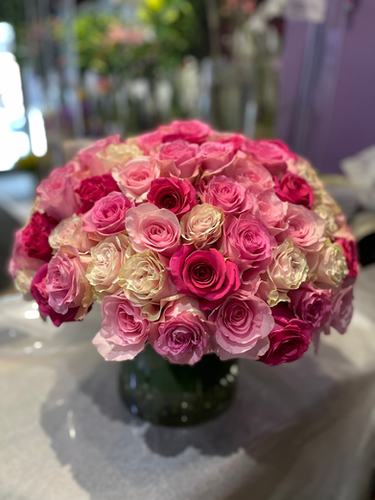 Alex Roses Flowers 100 Pink Roses | alexander florals