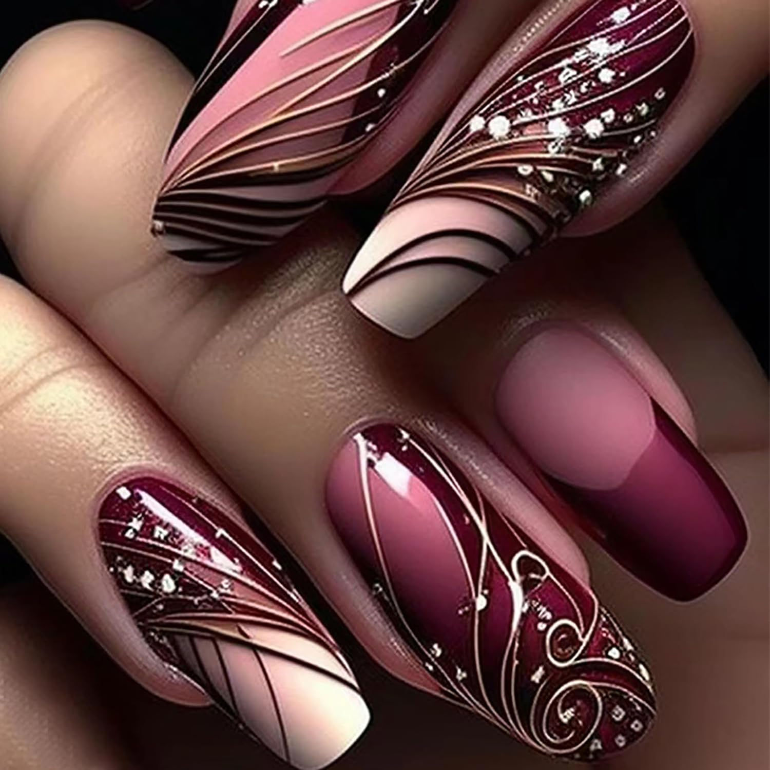 Classique 24Pcs Red Ballet Press-On Nails