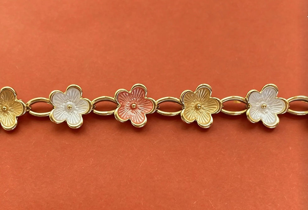 The Arwen Tri-tone flower link bracelet