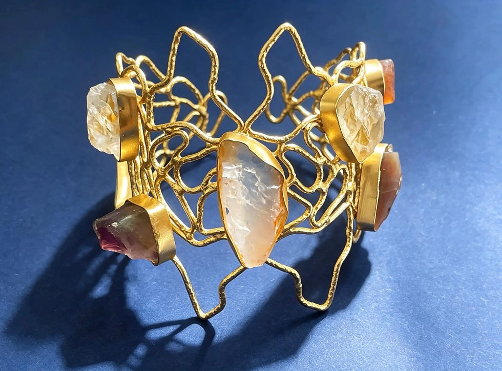 The Arwen Raw Agate Filigree Cuff Bracelet