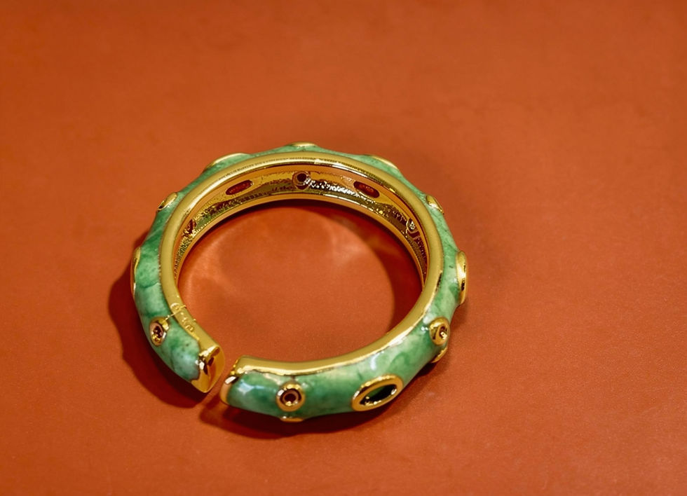 The Maaya ring, open-back view showing adjustable band construction
