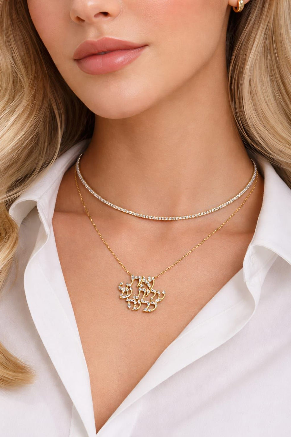 תמונה ממוזערת: שרשרת משולבת טניס ושרשרת ואת עלית