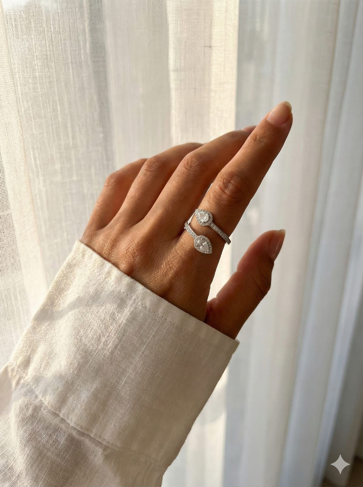 טבעת שני טיפות מסתלסל