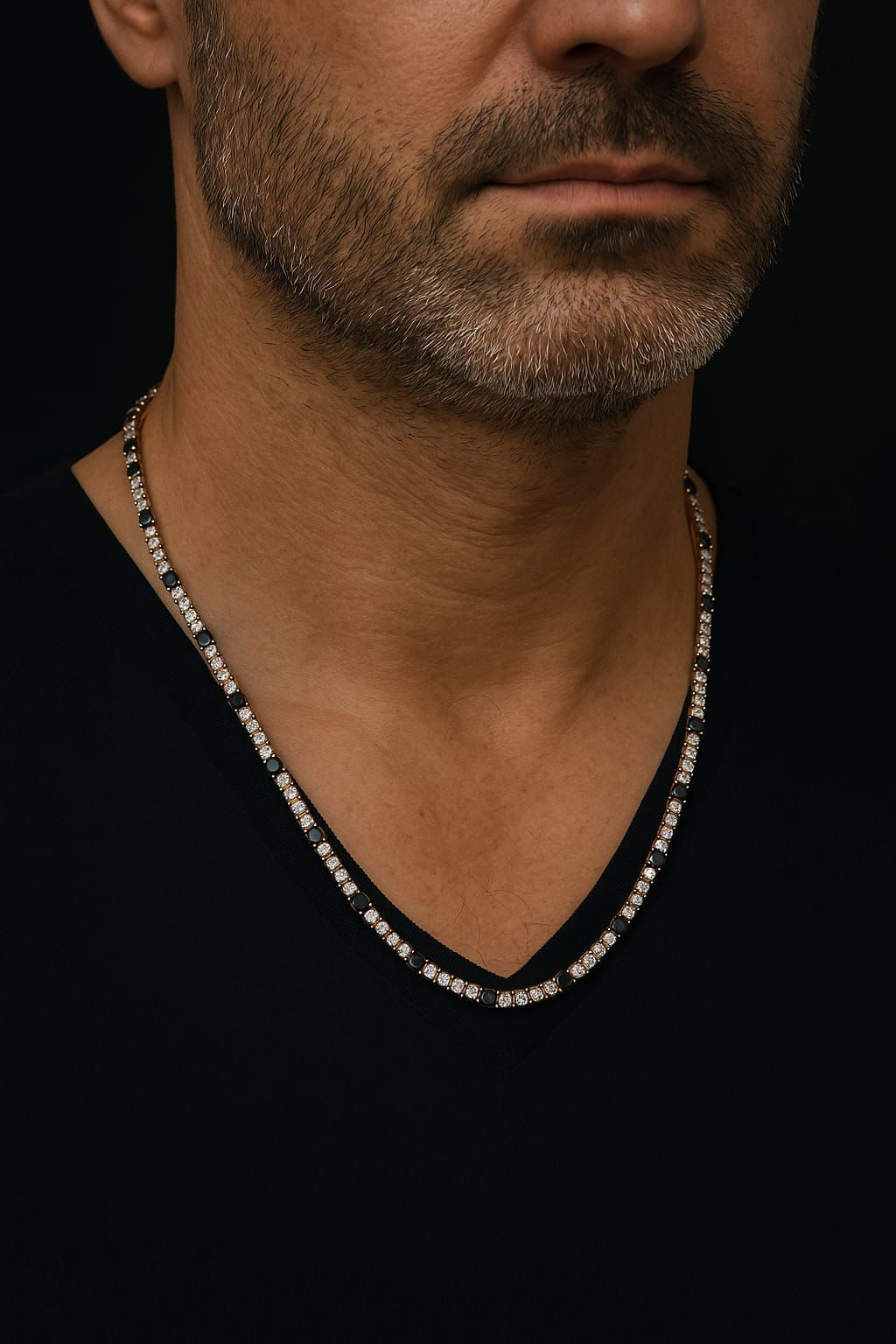 שרשרת טניס משולבת לגבר