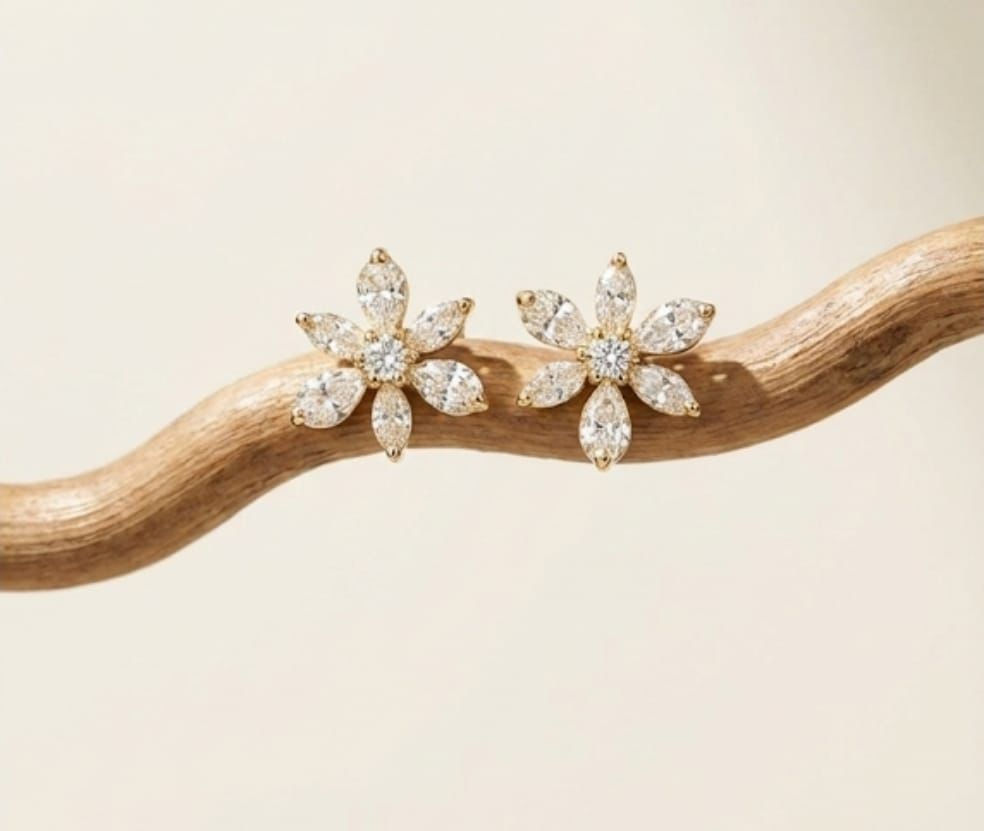 עגילי פרח חדש