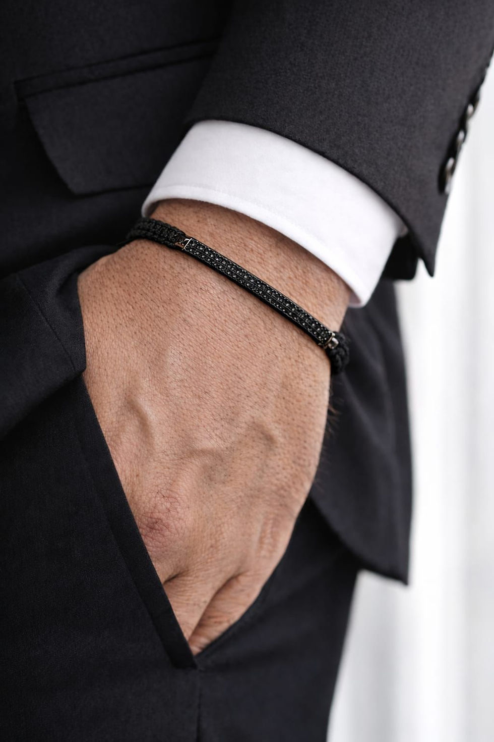 תמונה ממוזערת: צמיד מקרמה כסף לגבר