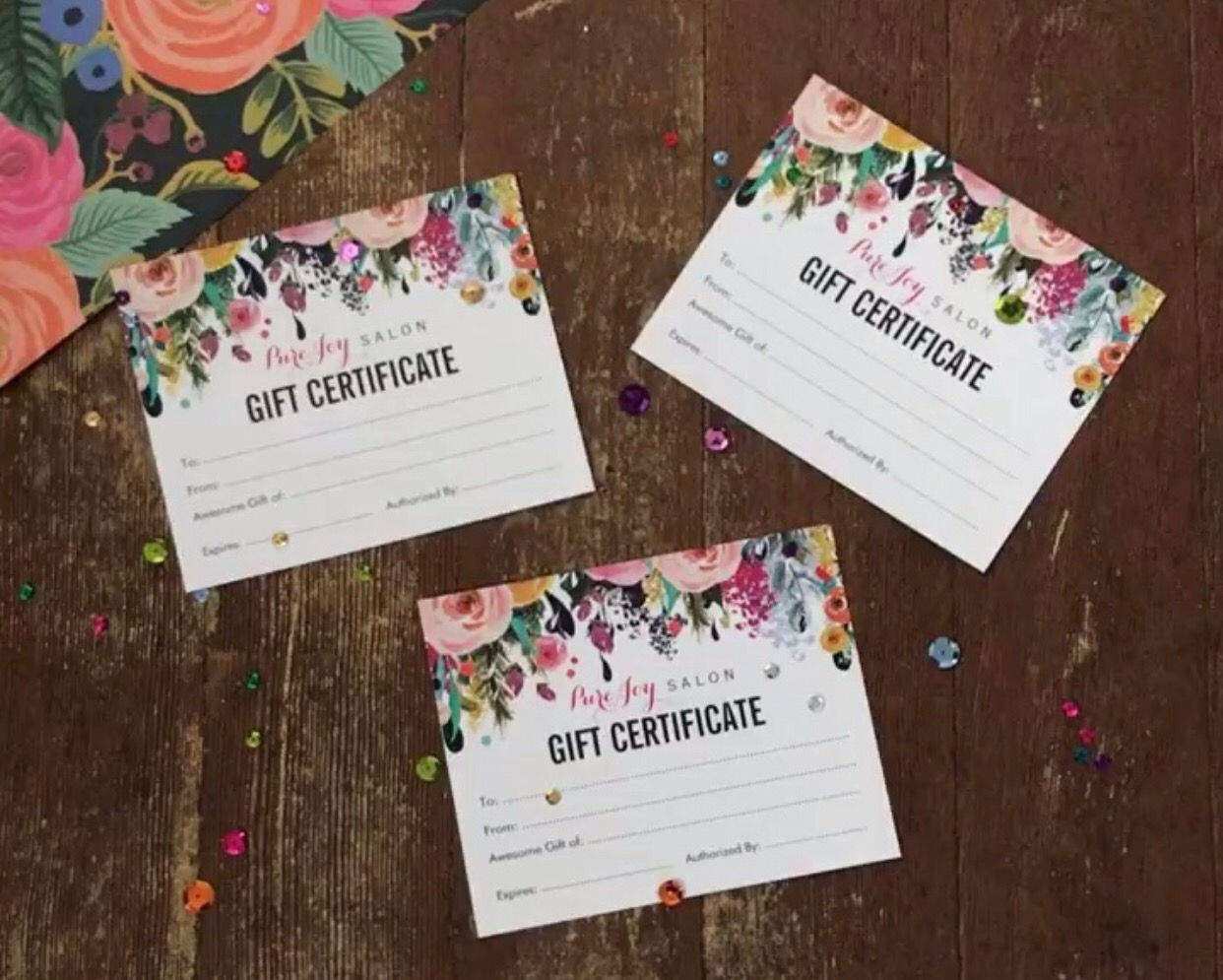 PureJoy Salon Gift Certificate 