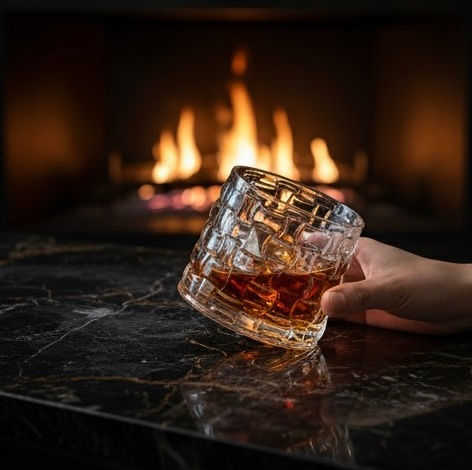 Thumbnail: Premium Spinning Whisky Glass - Set of 6 | Mesh Design | Shrockery