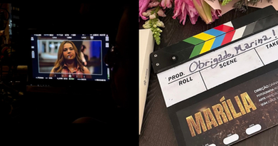 Marina Versos interpreta Marília Mendonça durante gravações do filme