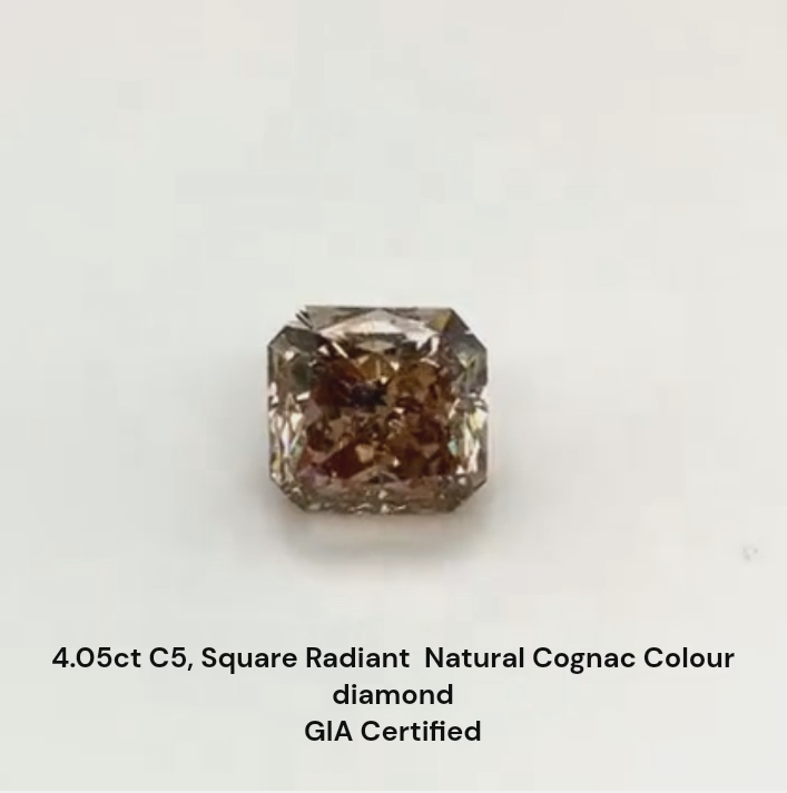 4.05 carat C5 natural fancy cognac color