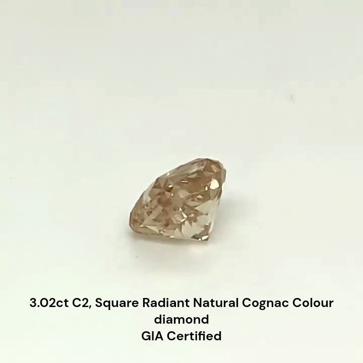 Thumbnail: 3.02 carat C2 natural fancy cognac color